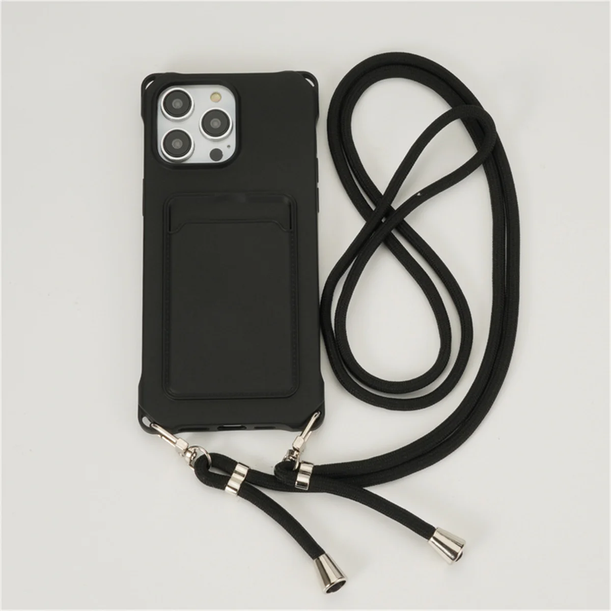 Versatile Crossbody Lanyard Wallet with Card Holder and Silicone Phone Case