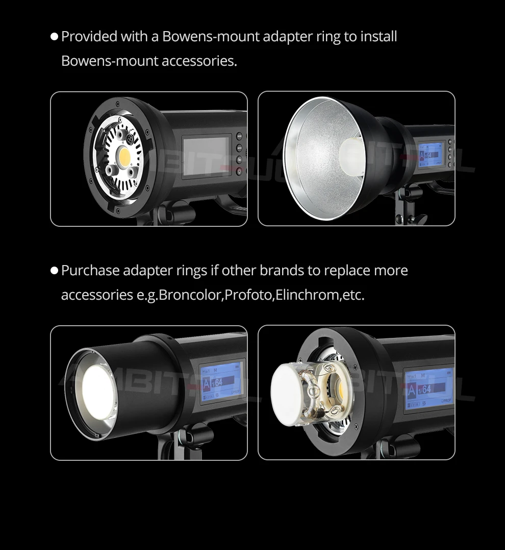 Godox 400W AD400 Pro WITSTRO All-in-One Outdoor Flash AD400Pro Li-on Battery TTL