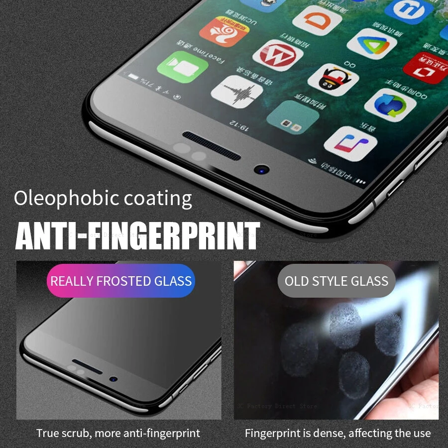 HD Matte Tempered Glass Frosted Screen Protector - Anti-Fingerprint