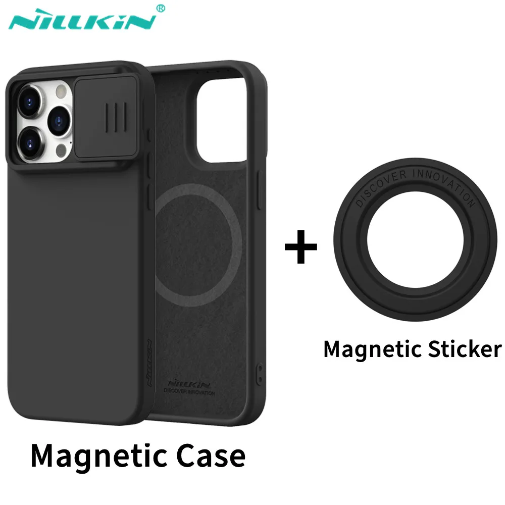 

Magsafe Case For iPhone 15 Pro Max NILLKIN Camera Protection Cover For iPhone 15 Pro/14 Pro/13 Pro/15 Case With Magnetic Sticker