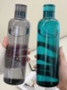 500ml/16.9oz clear white plastic sports water bottle Time marking leak-proof juice milk cup Portable children's school sports cu 4