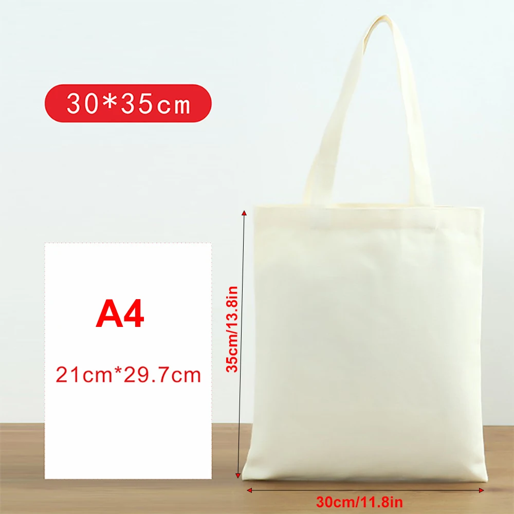 Canvas Tote Bags 6-Pack Sustainable Reusable Grocery Large Capacity for DIY Gift Ideas and Heat Transfer Designs