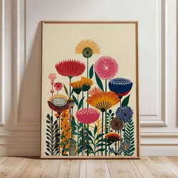 Vibrant Botanical Flower Art Print - Modern Wall Décor - 20x30cm No Frame (TR2610512)
