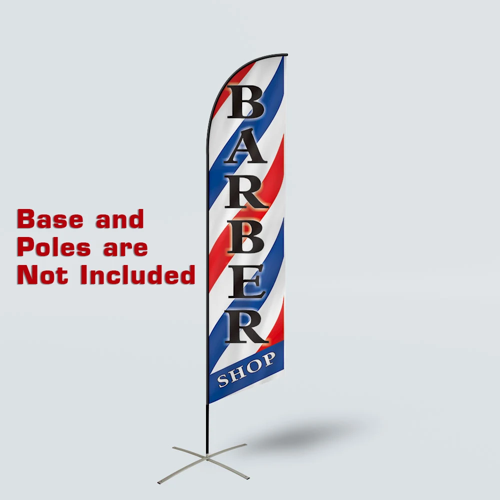 Meistverkaufte Werbung Barber Shop Outdoor-Flagge Feder-Flaggenmast nicht im Lieferumfang enthalten