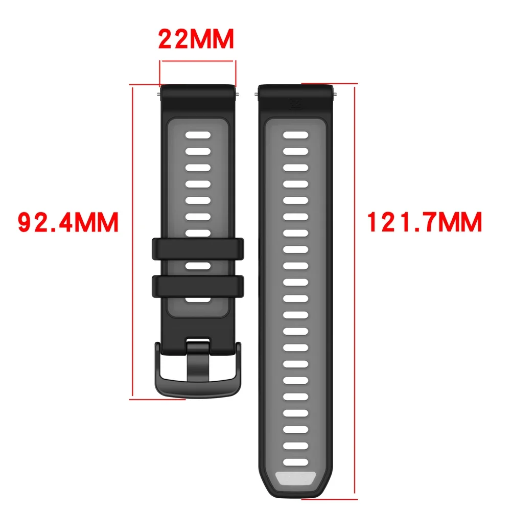 Premium 22mm Sports Silicone Replacement Watch Band