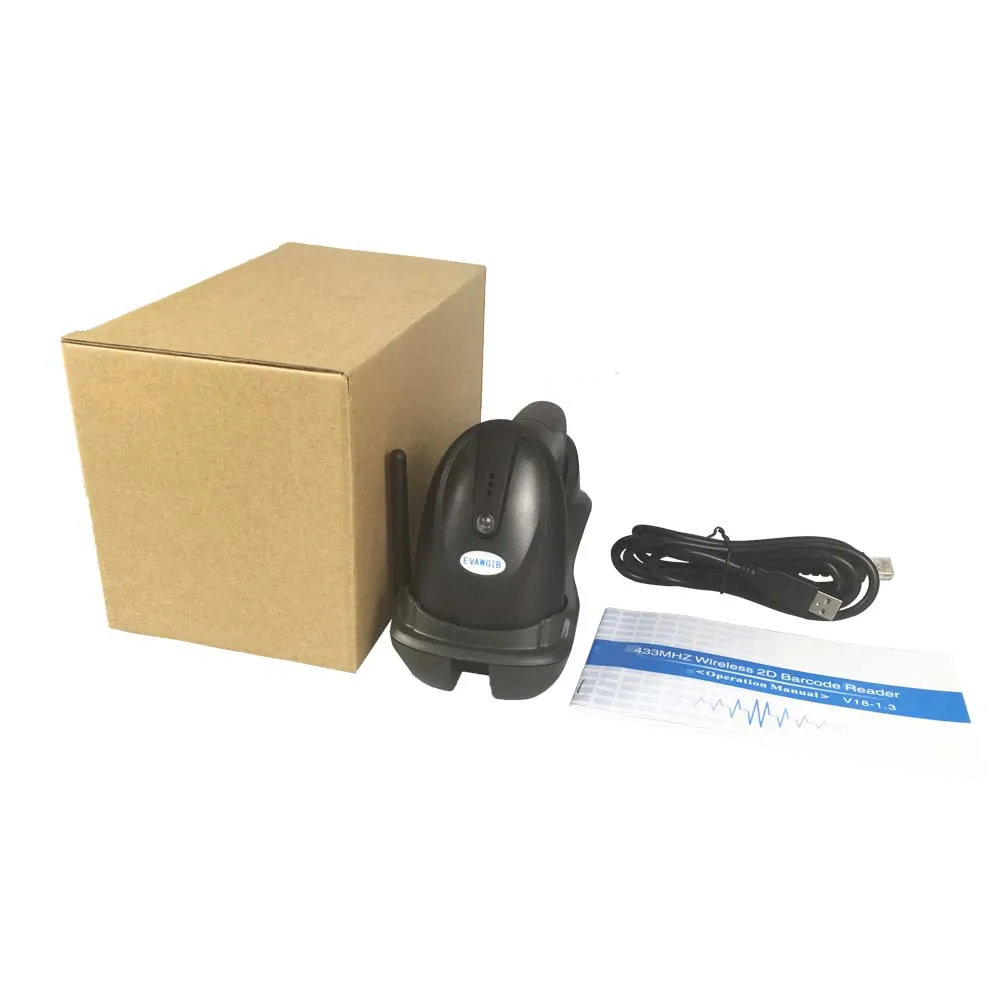 EV-B2503 IP52 סורק ברקוד אלחוטי 2D עם מעמד Bluetooth קורא ברקוד QR לסופרמרקט להתחבר לחלון IOS Android