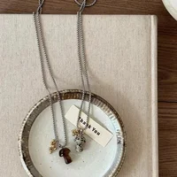 Spotted Tiger Eye Stone Mushroom Pendant Long Versatile Clavicle Chain Necklace for Women's Niche Exquisite Accessories - Image 4