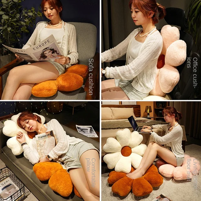 Aranyos Napvirág Ülés Párna Kanapé Szék Dekoráció Vastag Tatami Párnák Hálószoba Dekorációhoz Lágy Műszőrme - Image 2