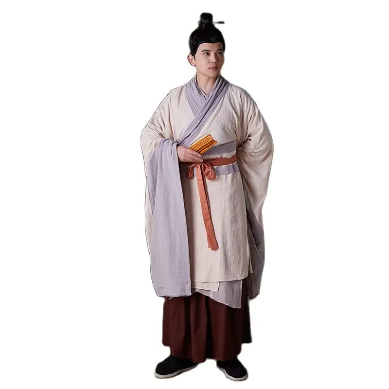 

Hanfu Men Robe Chinese Style Han Dynasty Ancient men's Scholar Costume Film TV Drama Confucius Cosplay