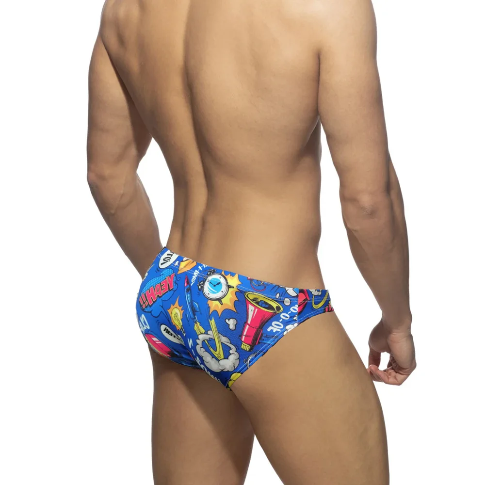 Bikini shorts, low waisted European and American pop printed triangle pants, sexy tied up swimming pants, explosive