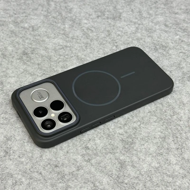 Magnetic Solid Color Liquid Silicone Shockproof Phone Case