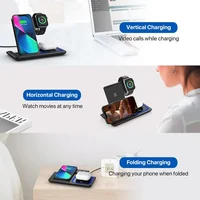 15W fast charging 3-in-1 foldable wireless charger bracket - Image 2