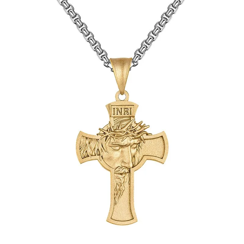 

Face Cross Necklace, Vintage Personalized Jewelry, Fashion Party Gift