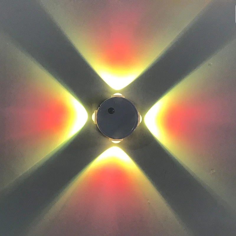 4 Heads RGB  Gradient Night Light Smart Motion Sensor Wall Lamp Cat Eye Wall Lamp, Magnetic Suction USB Charging Ambient Light