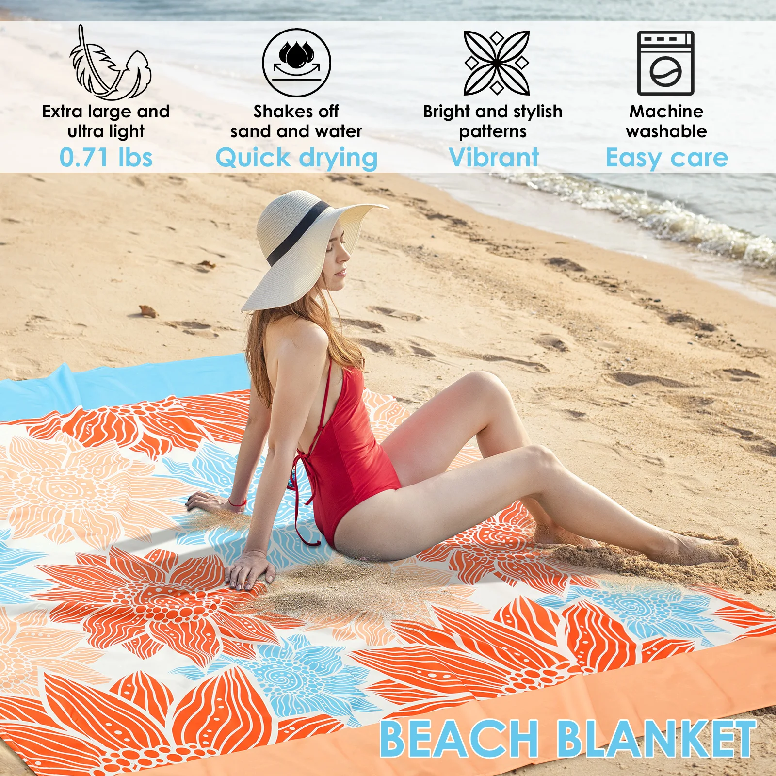 Waterproof Polyester Beach Mat for Camping Picnic Outdoor