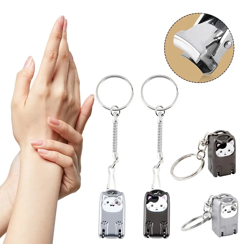 Cat Nail Clippers Folding Portable Keychain Pendant Anti-Splash