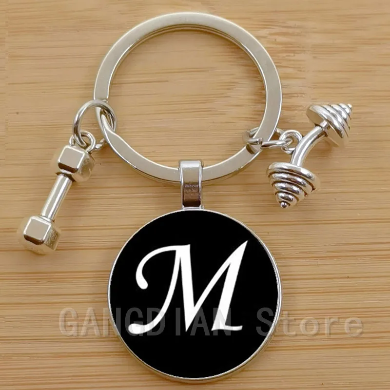 A-Z Lettere Accessori Moda Portachiavi Mini Manubrio Disco Manubri Fitness Portachiavi Regalo Di Design Coach Souvenir
