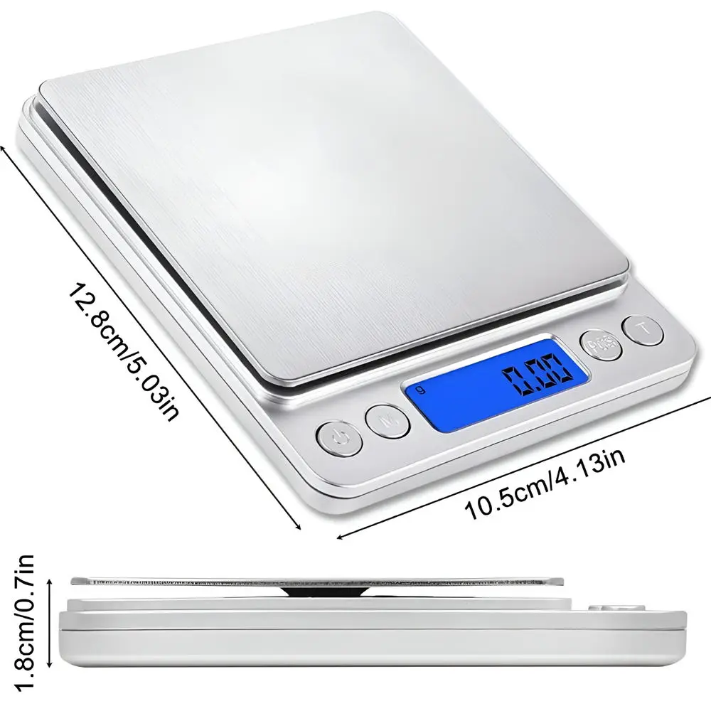 Digital Kitchen Scale 500/1kg/2kg/ 3kg Small Jewelry Scale Food Scales Digital Weight Gram and Oz Digital Gram Scale