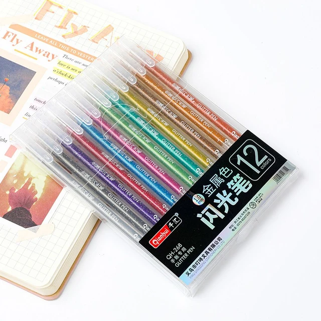 School Supplies Writing Pencil  Gel Pens Set Glitter Markers - 12colors  Gel Pens Set - Aliexpress