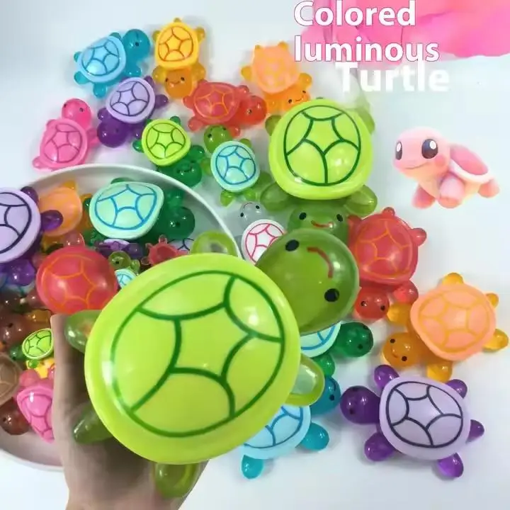 Cute Cartoon Luminous Turtle Storage Box Home Decor Resin Crafts Glowing Small Turtle Toy Storage Case Home Decoration