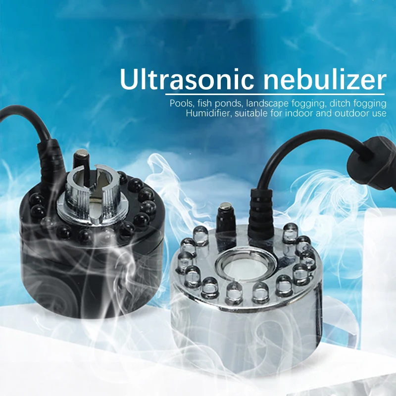Water Fogger Halloween LED Water Fountain Pond Fogger Mini Mist Maker Fogger Pond Garden Nebulizer Halloween Christmas Party Decoration