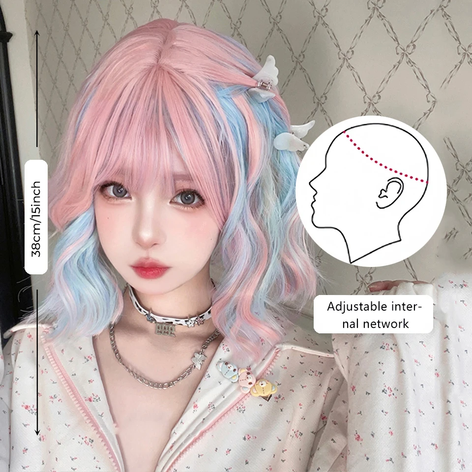 Synthetic Curly Bob Wig for Women with Bangs