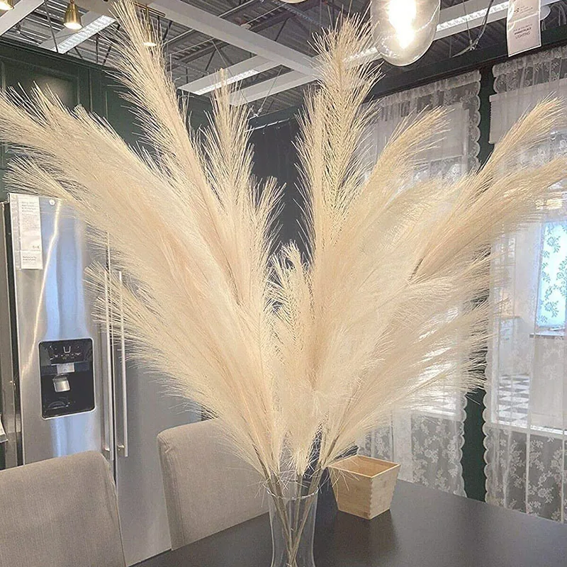 1Pcs Artificial Pampas Grass Home Room Decor Simulation Reed Flower Bouquet DIY Wedding Decoration Birthday Party Supplies