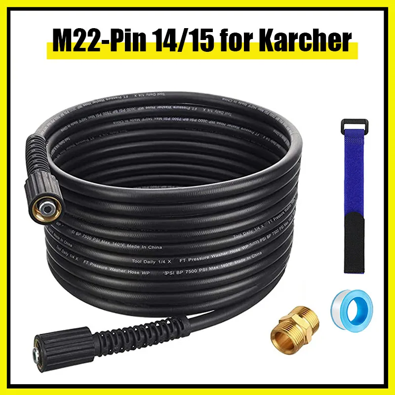 High Pressure Washer Hose Replacement Hose M2214&15 Brass Connector Extension Coupler for