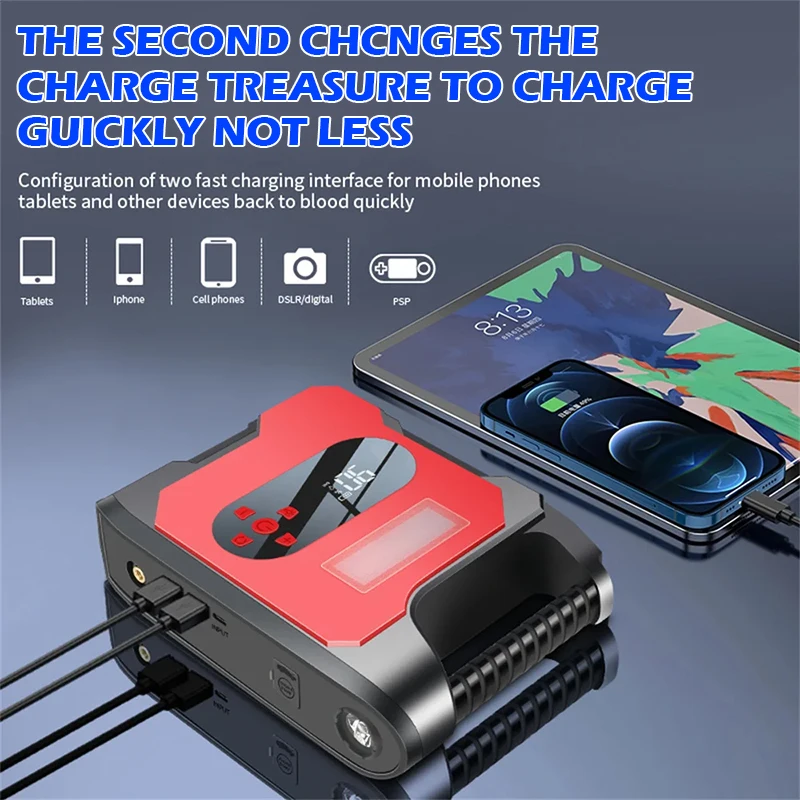32000mAh Portable Jump Starter 12V High-power Automobile Emergency Starting Power Supply For Diesel Gasoline Vehicle 2