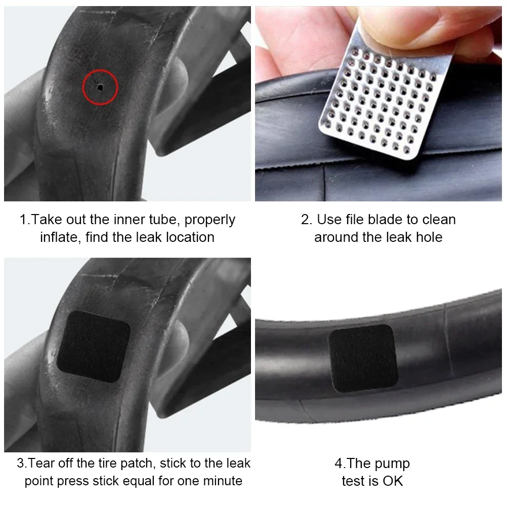 6Pcs Bicycle Tire Patch Repair Tool Kit Tyre Protection No-glue Quick Drying Fast for MTB Bike Inner Tube Glueless Patches Set