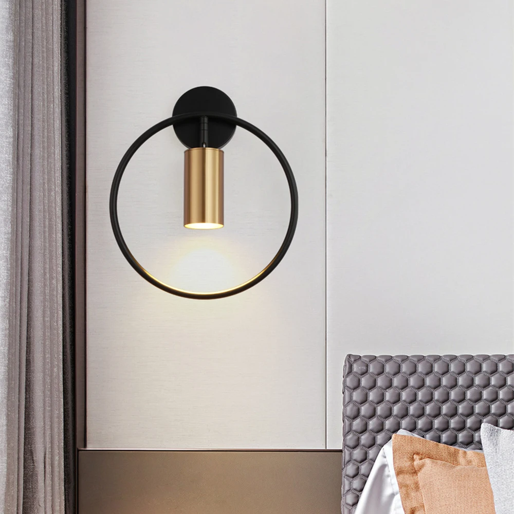 포스트 모던 LED 럭셔리 벽 램프, 5W GU10, AC95-260V 링 룸, 침실 침대 옆 벽 비품, 실내 조명