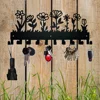 Flower Design Metal Key Holder Wall-Mounted Rack with Hooks, Elegant Storage for Coats and Keys, Stylish Wall Art and Organizer 3
