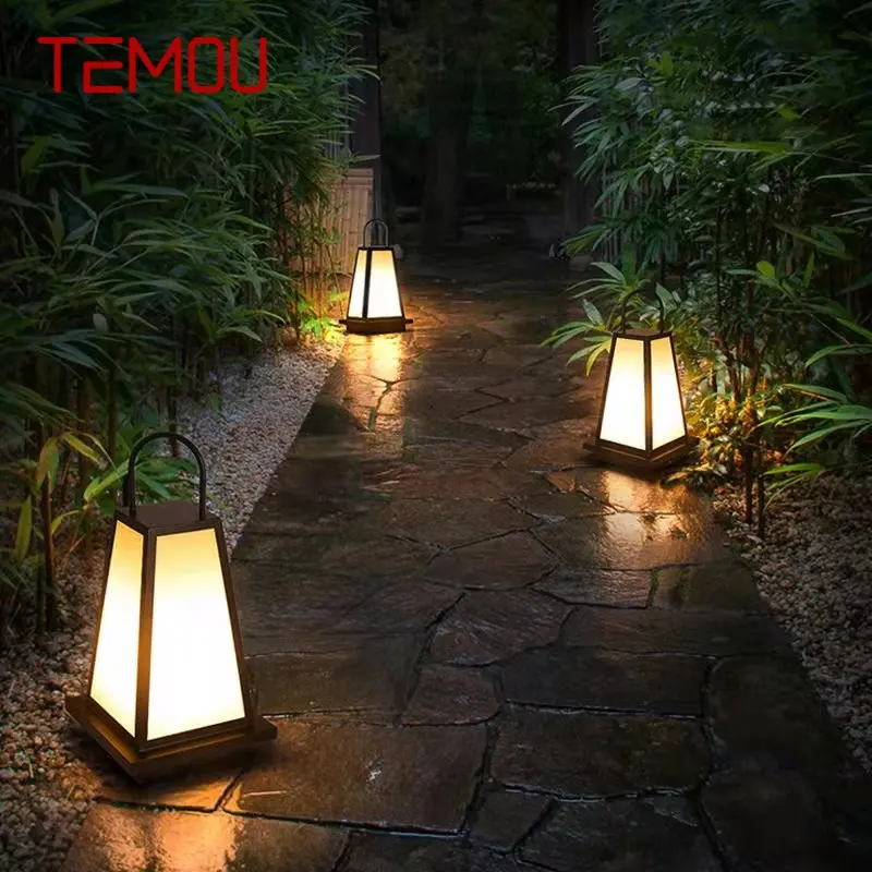 

TEMOU Outdoor Modern Solar Lawn Lamp LED Portable Lighting Waterproof IP65 Decorative for Garden Free Shipping