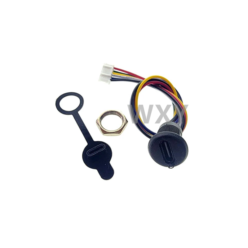 USB-C C타입 방수 커넥터, PH 2.0 너트 잠금 패널 장착, TPC 방수 고속 충전 잭, 2 핀, 4 핀, 5 핀, 6 핀
