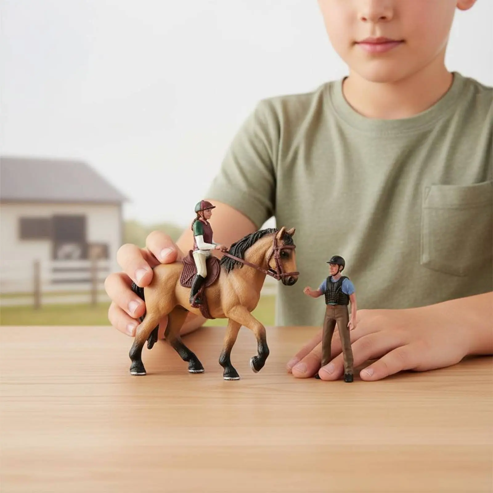 농가와 울타리 장난감 세트 현실적인 동물 미니어처 농장 장면 세트 농장 생물 ..