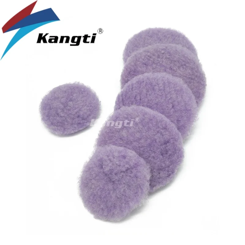 3 (80mm)/5(125mm)/6 (150mm) 보라색 양모 패드 고밀도 양고기 자동차 폴리 셔 용 모직 폴란드어 버핑 패드