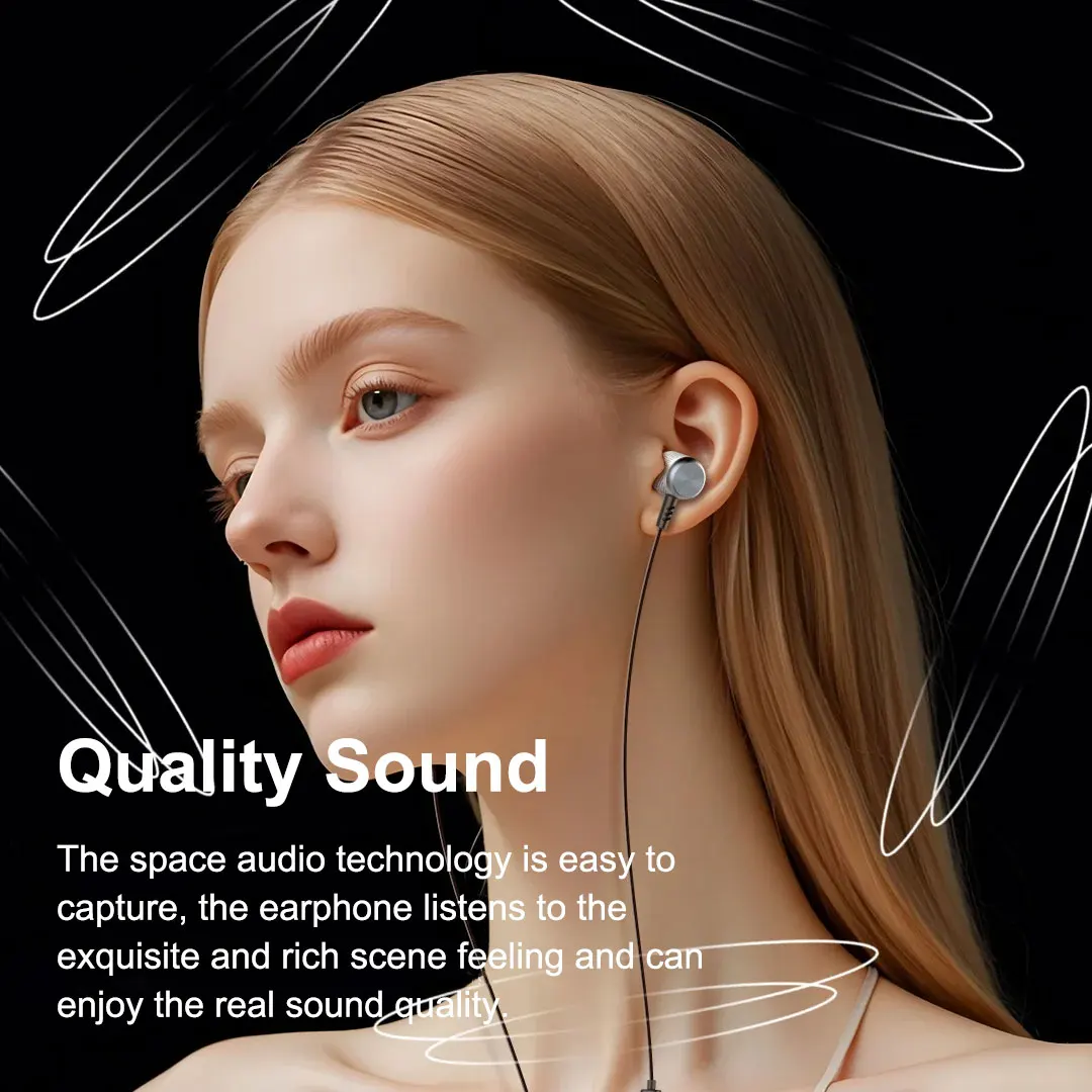 EARDECO Bass Wired Headphones with Metal Stereo Sound