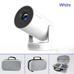 Ultra HD Android 11 Portable Projector with Dual WiFi & Bluetooth 5.0 - 260 ANSI Lumens - UK Plug (HY300 New White Bag)