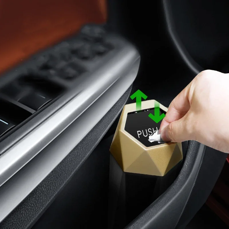 Car Trash Can Mini Garbage Bin Portable Car Dustbin with Lid Leak-proof Auto Trash Bin For Smart 451 brabus Smart 453 fortwo ﻿