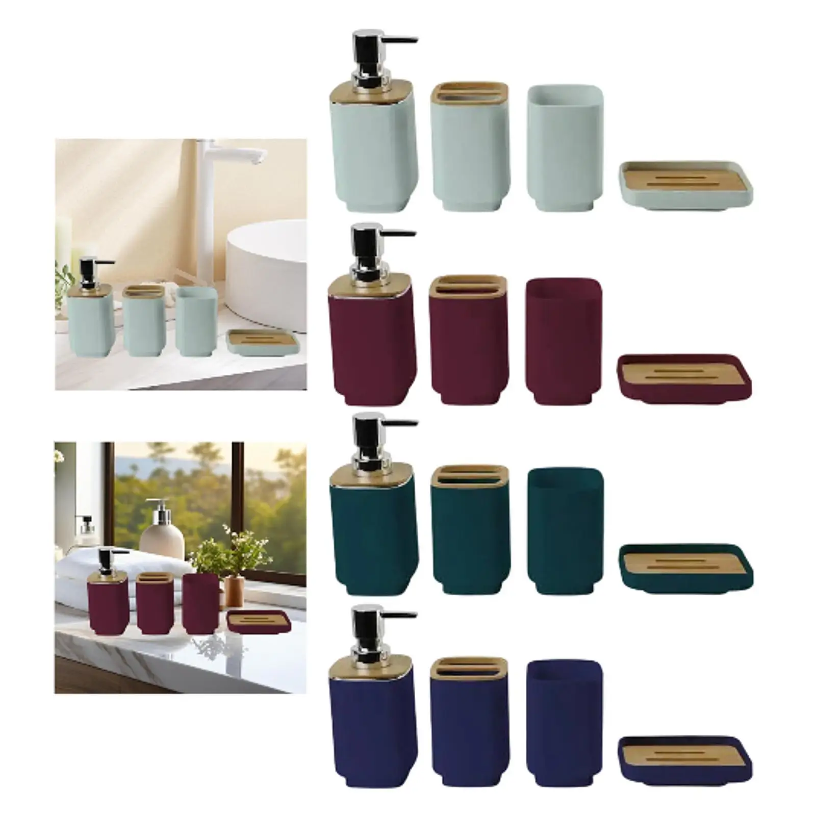 4 Pieces Bathroom Accessories Set Fashion for Office Friends