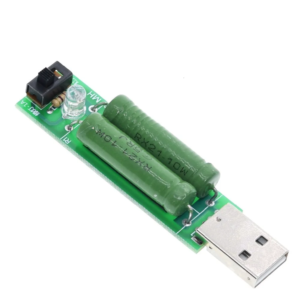 USB-Anschluss Mini Entladewiderstand Digitaler Strom- und Spannungsmesser Tester 2A/1A Mit Schalter 1A Grüne LED / 2A Rote LED – Detail 5