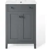 Classic modern minimalist design Bathroom vanity cabinet, 24 ", white sink, gray Product Dimensions 18"D x 24"W x 33"H 5