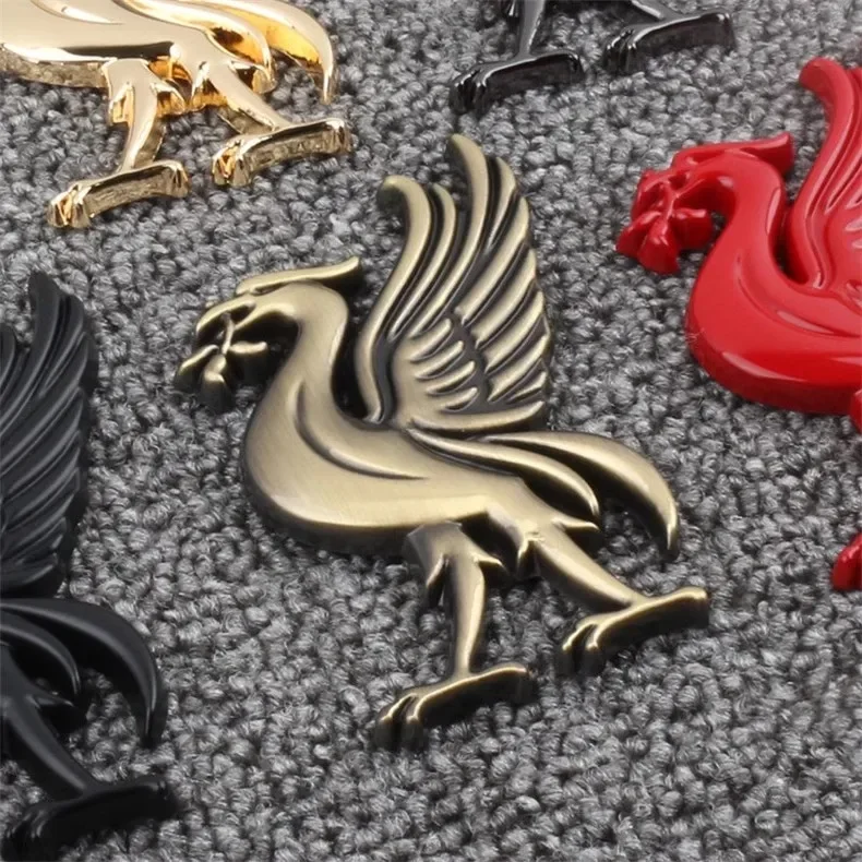 

3D Metal Sticker Emblem Motorcycle Decoration Rear Trunk Badge stickers For Liverpool Kop L F C liver Bird Car Styling Decals