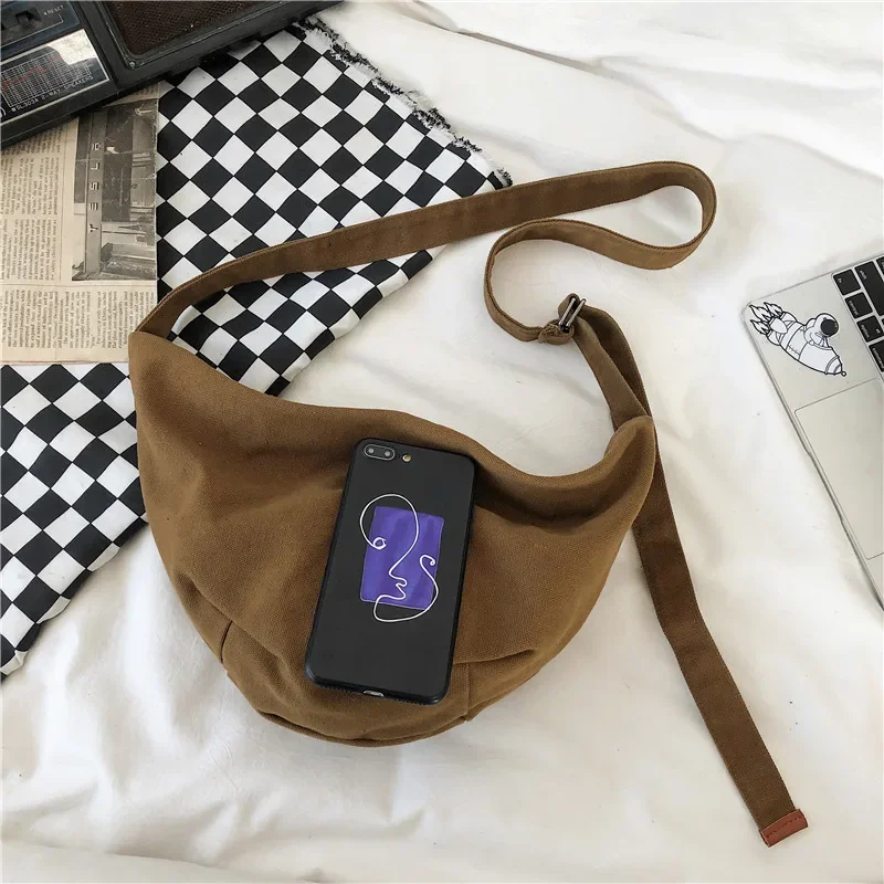Bolso Bandolera Mujer Pequeño Media Luna - Ligero (190g), Nylon, Ajustable, Para Viajes Y Diario