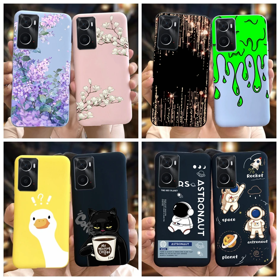 ل ممن لهم A76 A96 4G حالة CPH2333 CPH2375 جراب هاتف الأزياء زهرة بولي TPU لينة غطاء سيليكون ل ممن لهم A36 A 76 A 96 OPPOA76 Fundas