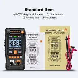 Enhanced Smart Auto - Range Digital Multimeter - Professional Electrician Tester for AC/DC Voltage, Resistance, and Continuity (MT01S)