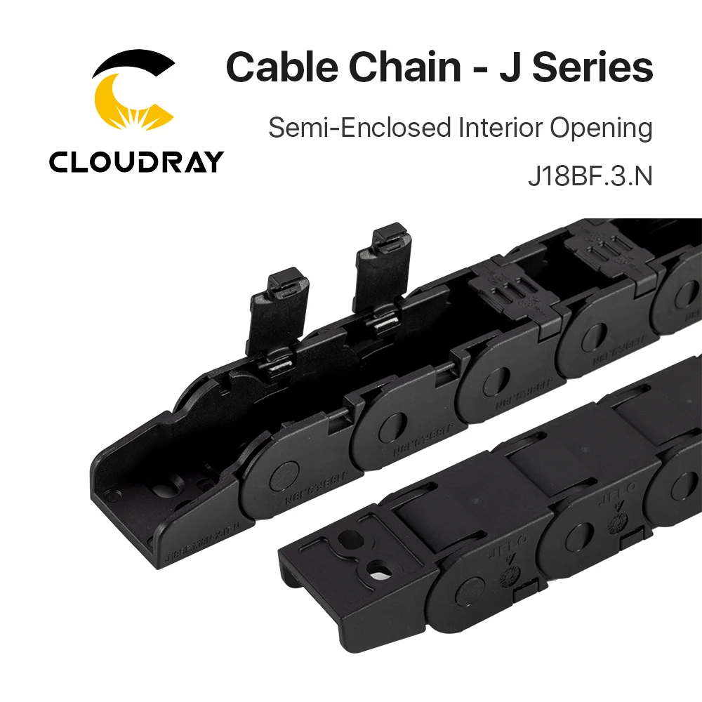 Cloudray 1m Plastic Cable Chain Semi-Enclosed Interior Opening 18x18 18x25 18x37 18x50 Drag Towline Transmission