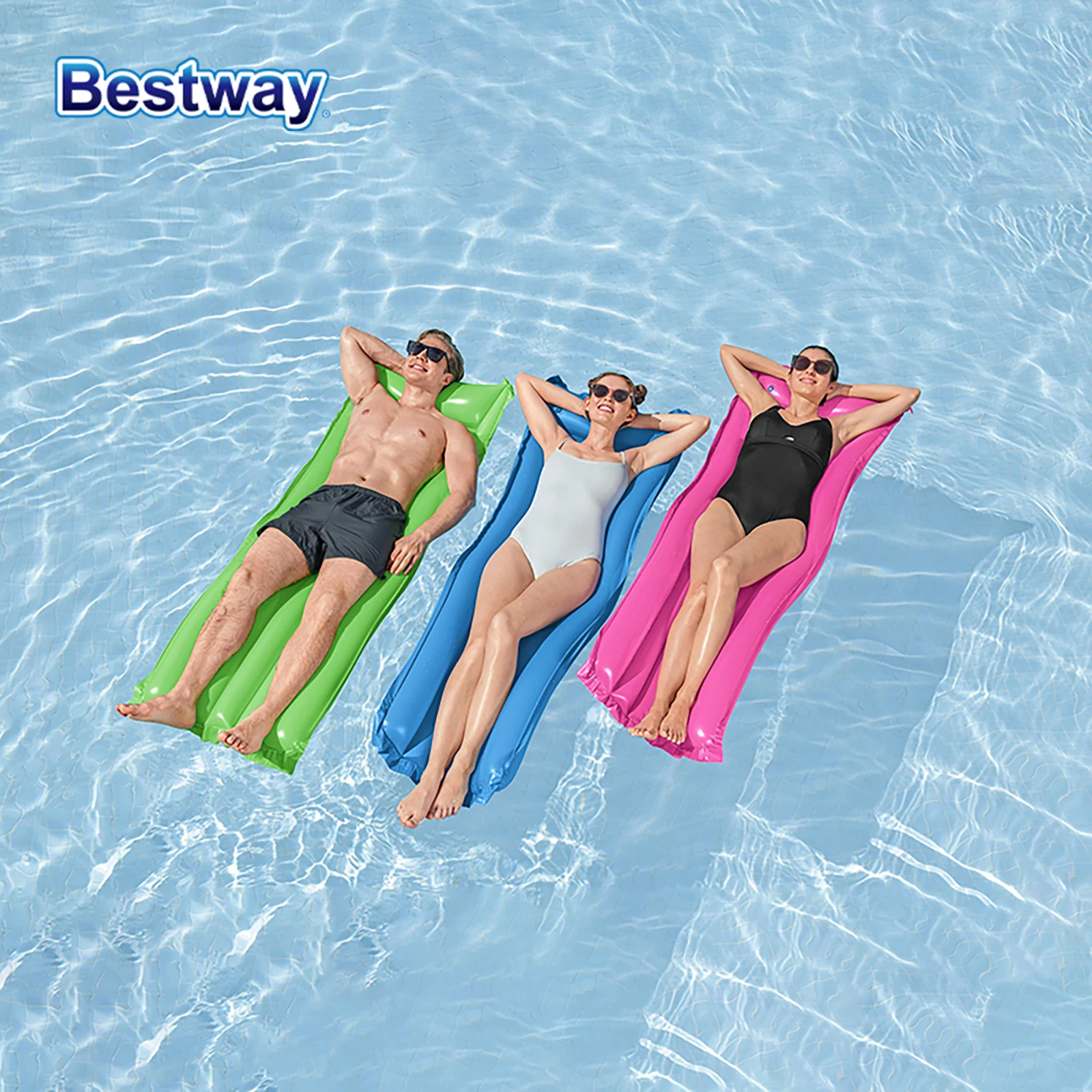 Bestway 44007 Green and Pink Inflatable Swimming Pool Float, Inflatable Cushion Swimming Pool Float, Adult Inflatable Swimming P