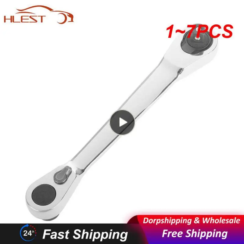 

1~7PCS 6-27mm Double Head Ratchet Ring Wrench Quick Two-way Reversible Ratchet Spanner Set Steam Engine Repair Tools