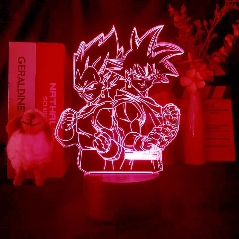 

Super Saiyan Vegeta Action Figures Children Bedroom Decor Dragon Ball 3D Anime Night Light Model Toys Birthday Gifts for Kids